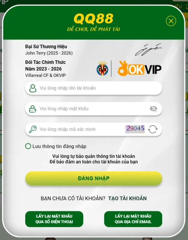 Hướng Dẫn Đăng Nhập QQ88